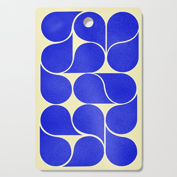 Blue Mid-Century Shapes No8 Cutting Board