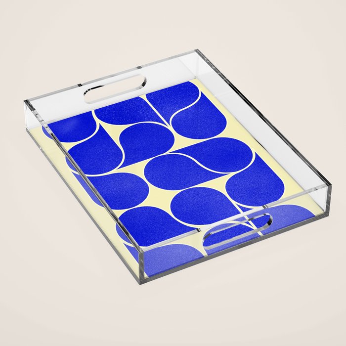 Blue Mid-Century Shapes No8 Acrylic Tray