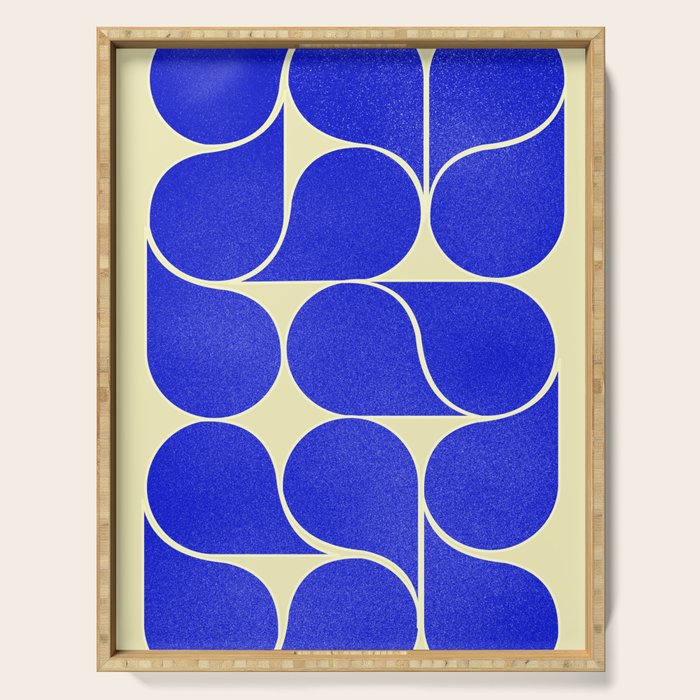 Blue Mid-Century Shapes No8 Serving Tray