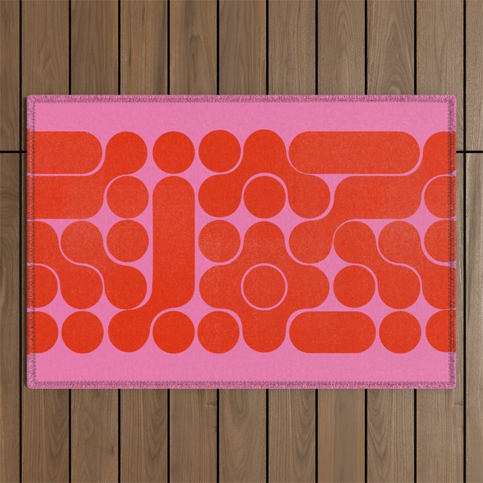 Abstract Mid-Century Shapes No 6 Outdoor Rug