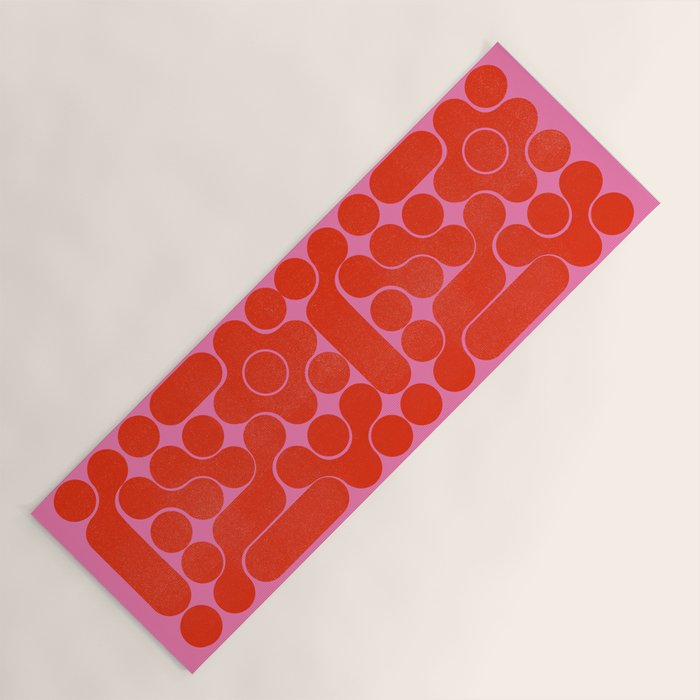 Abstract Mid-Century Shapes No 6 Yoga Mat