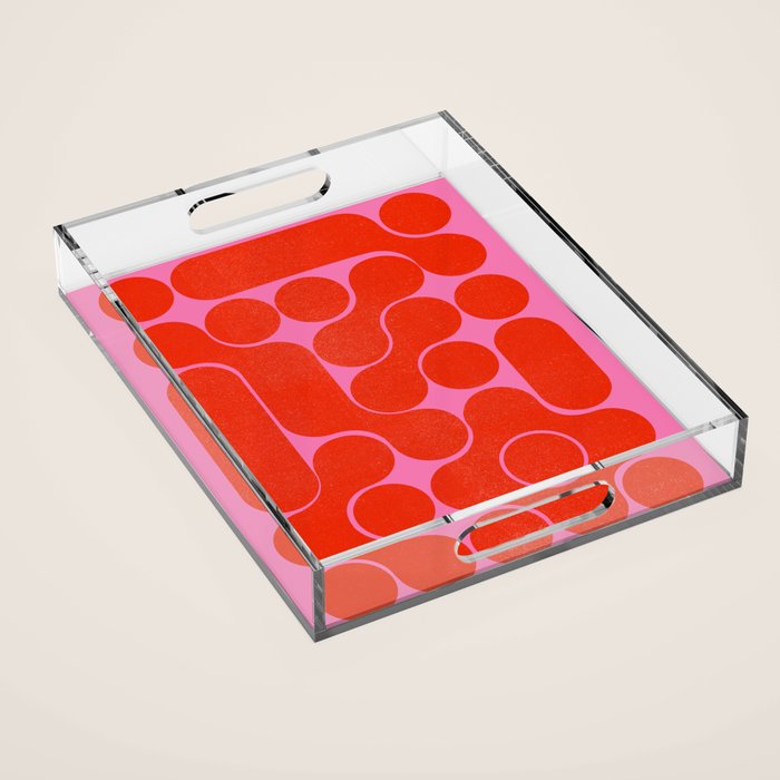 Abstract Mid-Century Shapes No 6 Acrylic Tray