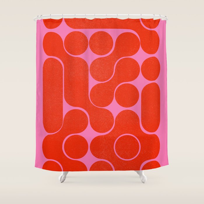 Abstract Mid-Century Shapes No 6 Shower Curtain