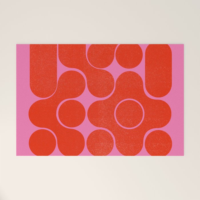 Abstract Mid-Century Shapes No 6 Welcome Mat