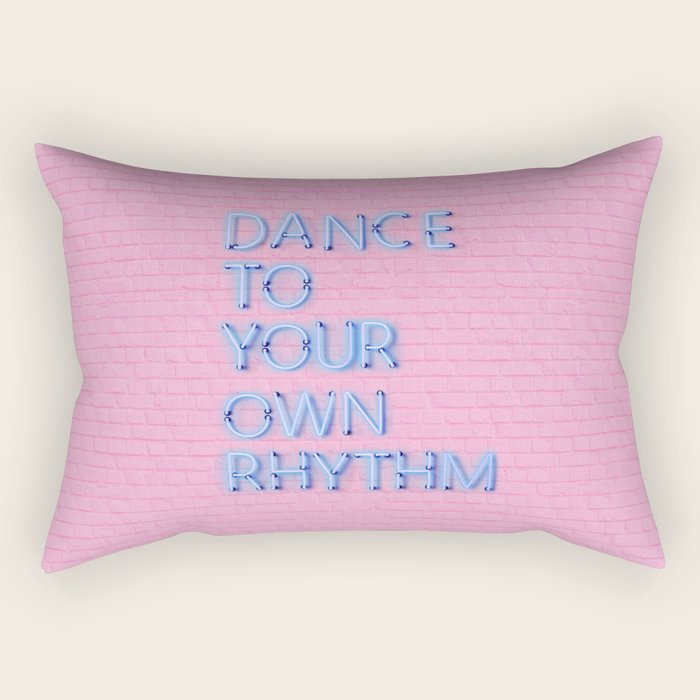 Dance To Your Own Rhythm - Blue Neon Rectangular Pillow