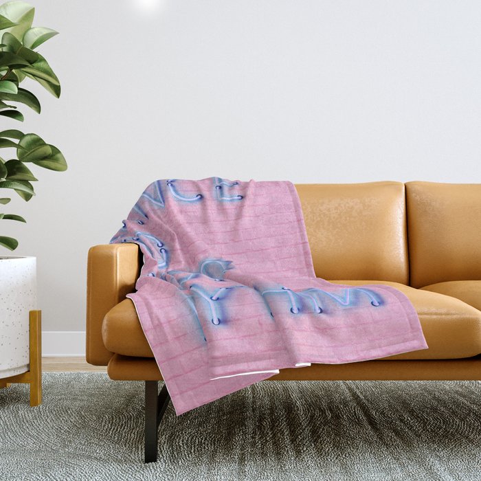 Dance To Your Own Rhythm - Blue Neon Throw Blanket