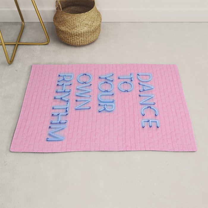 Dance To Your Own Rhythm - Blue Neon Rug