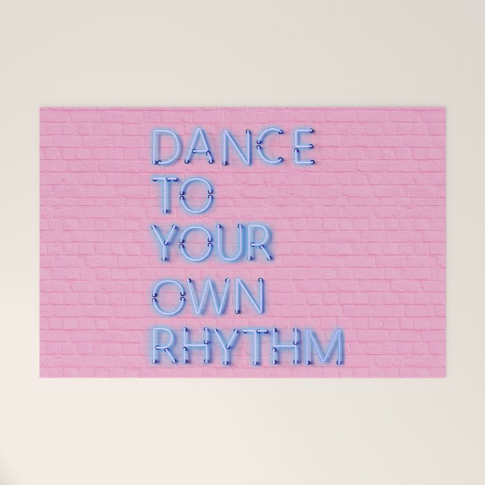 Dance To Your Own Rhythm - Blue Neon Welcome Mat