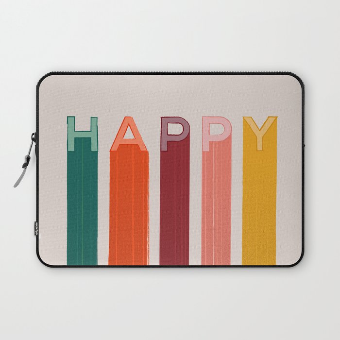 Happy Letters In Retro Colors Laptop Sleeve