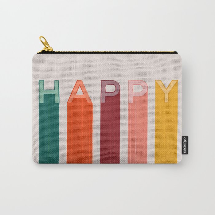 Happy Letters In Retro Colors Carry All Pouch