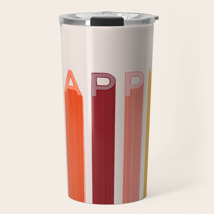 Happy Letters In Retro Colors Travel Mug