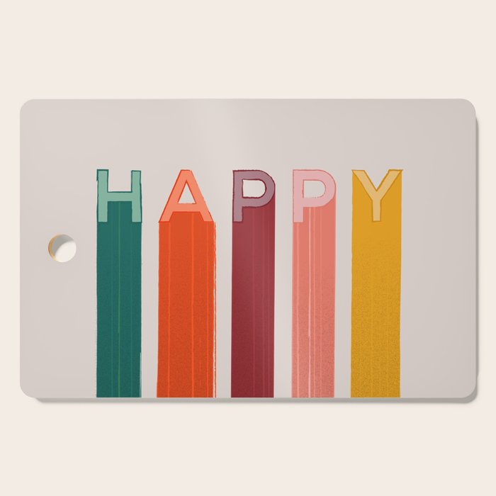 Happy Letters In Retro Colors Cutting Board