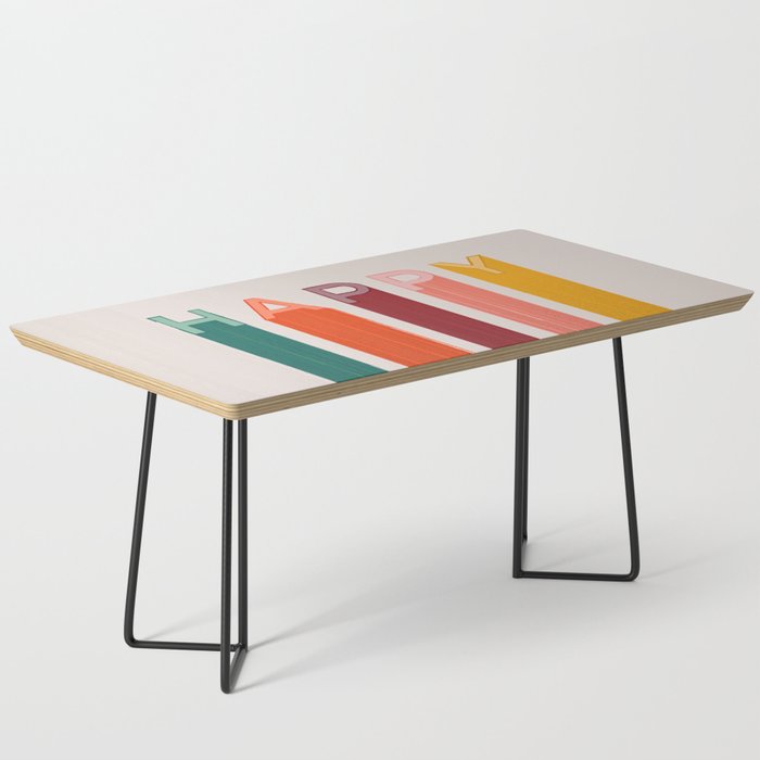 Happy Letters In Retro Colors Coffee Table