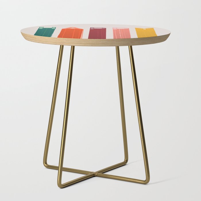 Happy Letters In Retro Colors Side Table