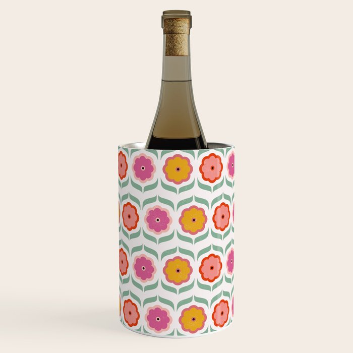 Bright Retro Geometric Pattern Wine Chiller