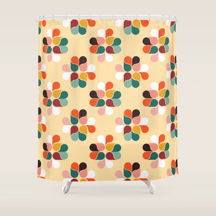 Retro Geometry Pattern No2 Shower Curtain