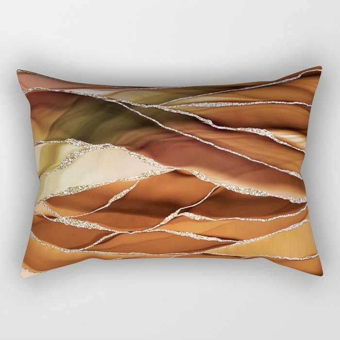 Desert Hot Copper Marble Landscapes Rectangular Pillow