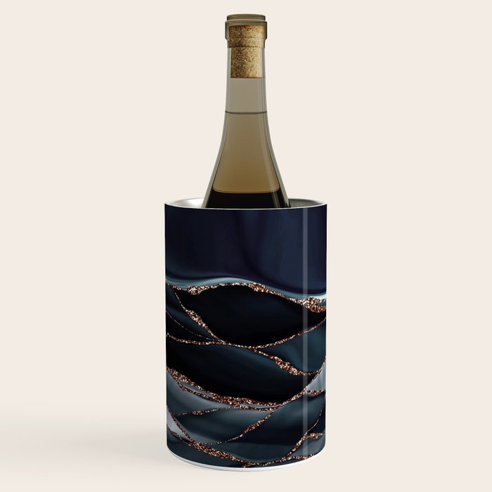 Midnight Marble Deep Ocean Waves Wine Chiller