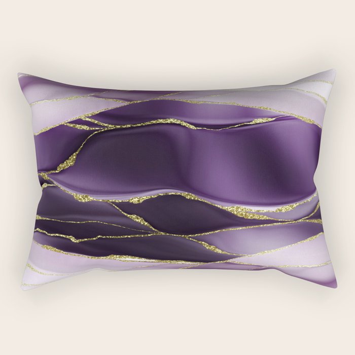 Day And Night Purple Marble Landscape Rectangular Pillow