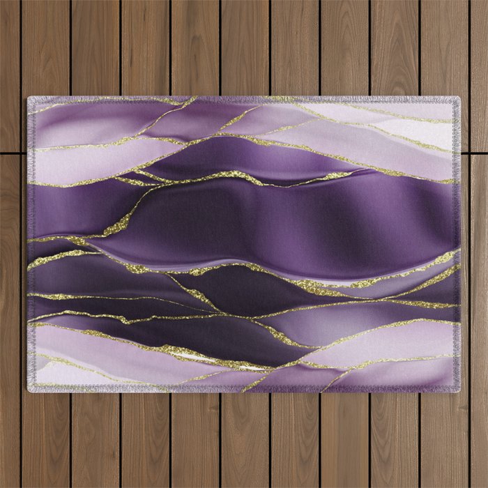 Day And Night Purple Marble Landscape Outdoor Rug