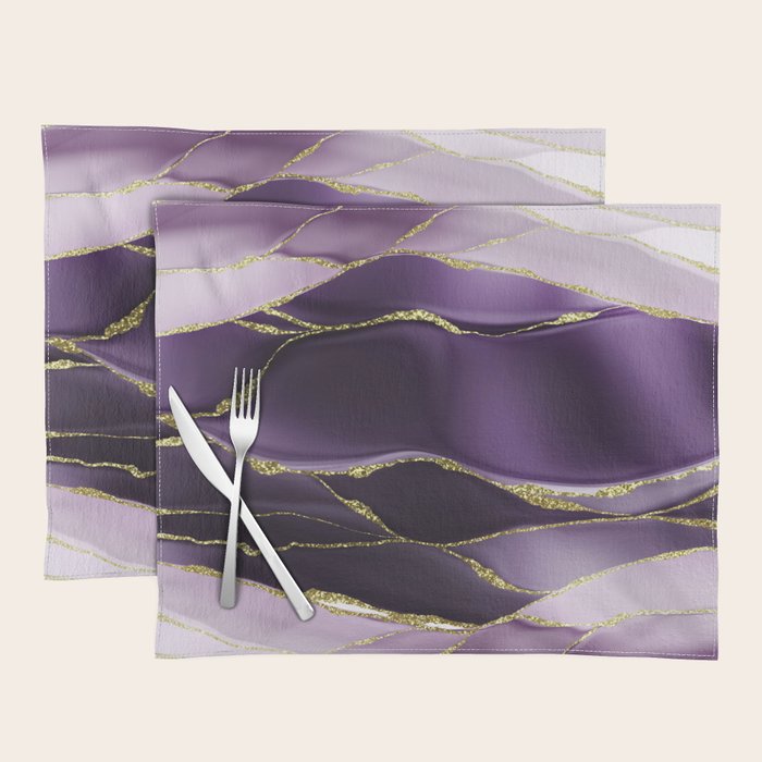 Day And Night Purple Marble Landscape Placemat