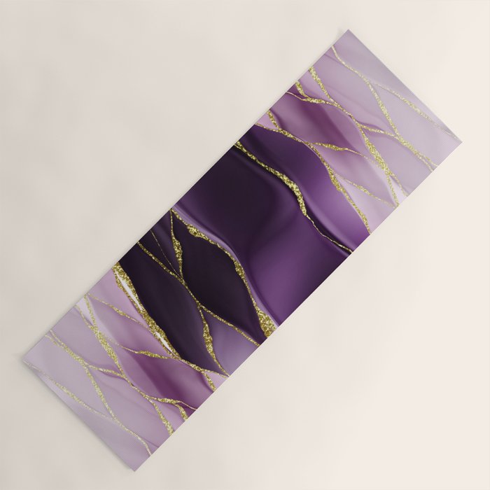 Day And Night Purple Marble Landscape Yoga Mat