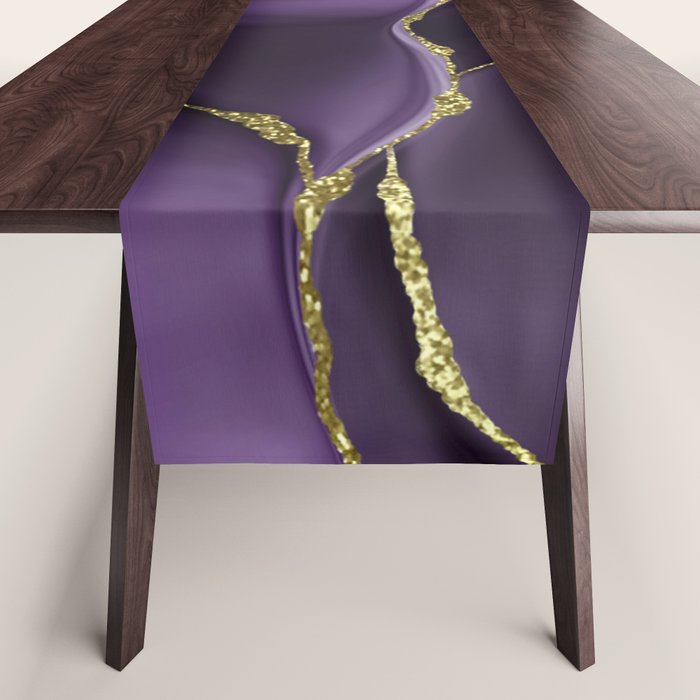Day And Night Purple Marble Landscape Table Runner