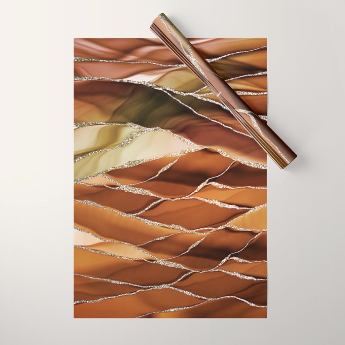 Desert Hot Copper Marble Landscapes Wrapping Paper