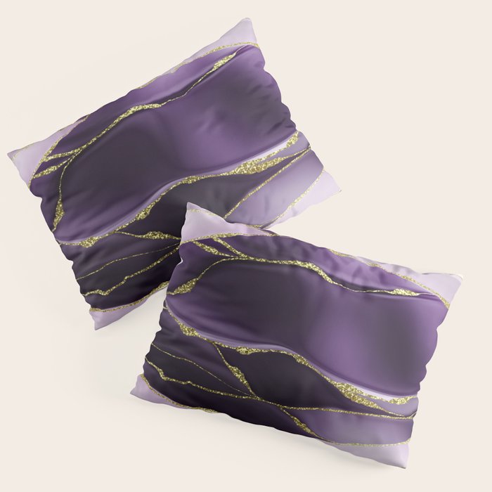 Day And Night Purple Marble Landscape Pillow Sham