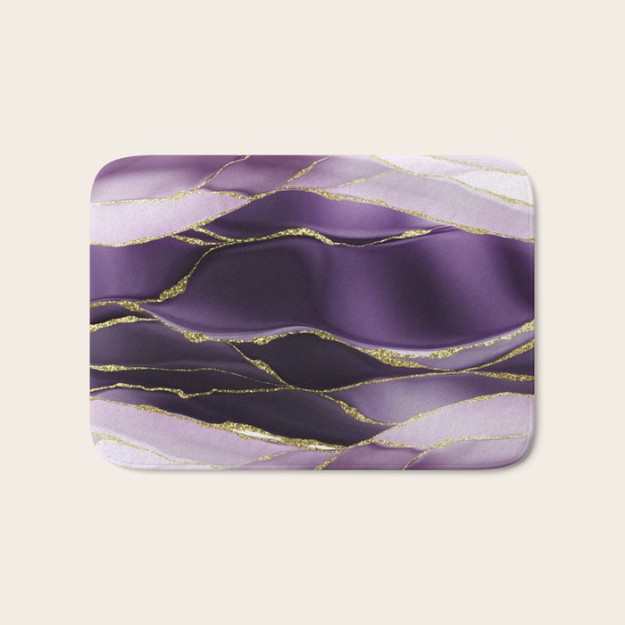 Day And Night Purple Marble Landscape Bath Mat
