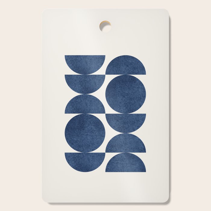 Blue Navy Retro Scandinavian Mid Century Modern Cutting Board