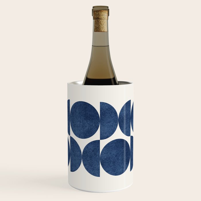 Blue Navy Retro Scandinavian Mid Century Modern Wine Chiller