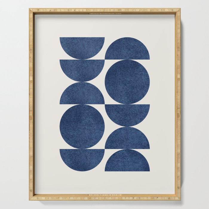 Blue Navy Retro Scandinavian Mid Century Modern Serving Tray