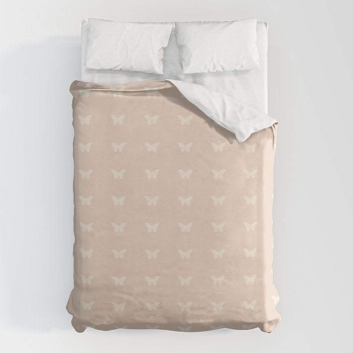 Butterfly Pattern - Neutral Pink Duvet Cover