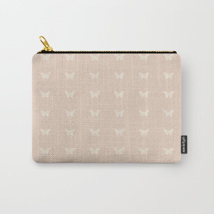 Butterfly Pattern - Neutral Pink Carry All Pouch