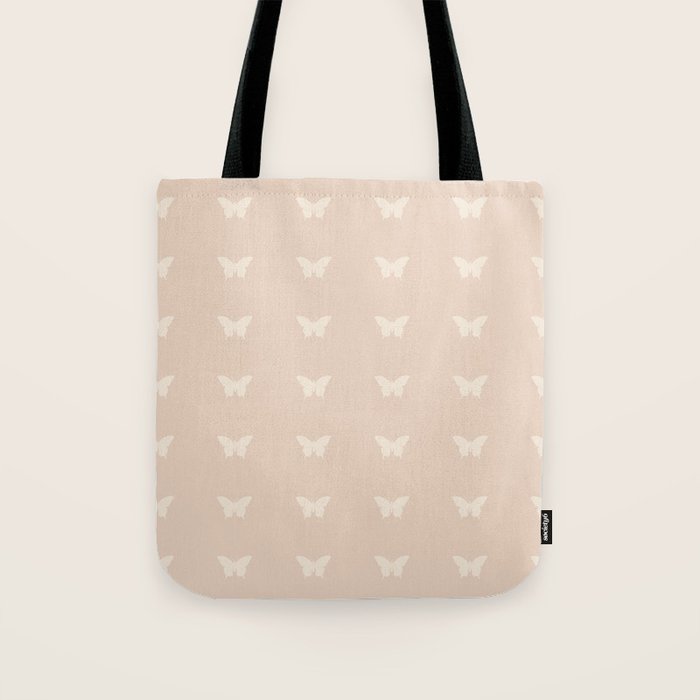 Butterfly Pattern - Neutral Pink Tote Bag