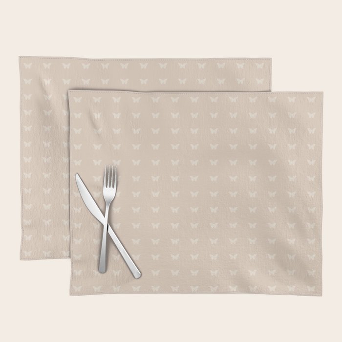 Butterfly Pattern - Neutral Pink Placemat
