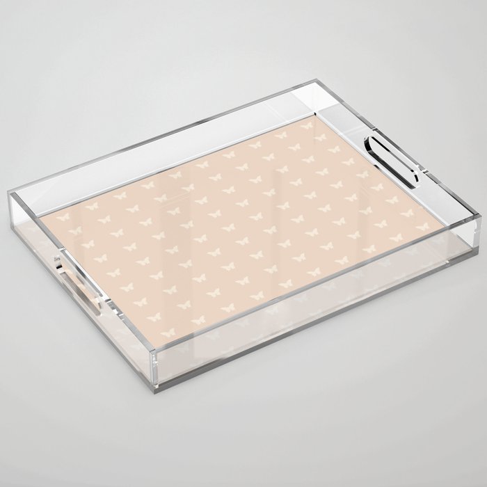 Butterfly Pattern - Neutral Pink Acrylic Tray