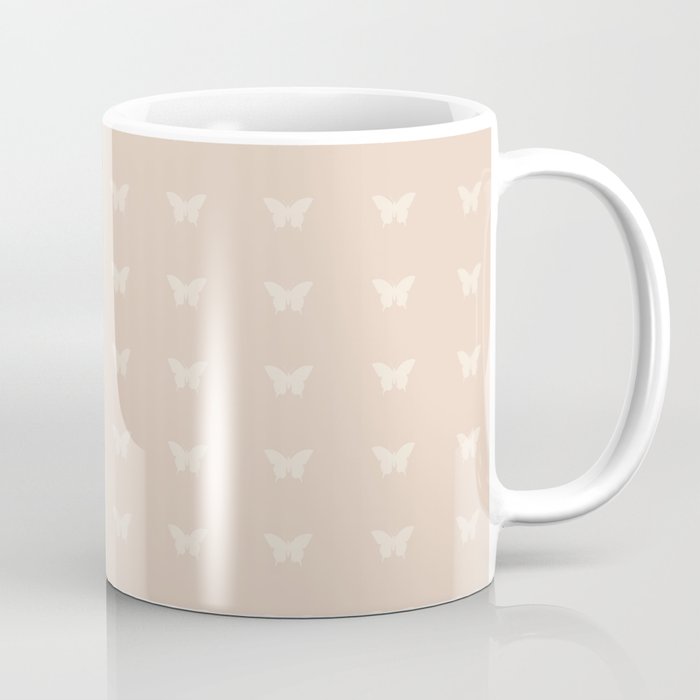 Butterfly Pattern - Neutral Pink Coffee Mug