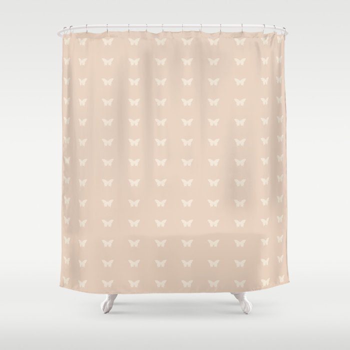 Butterfly Pattern - Neutral Pink Shower Curtain