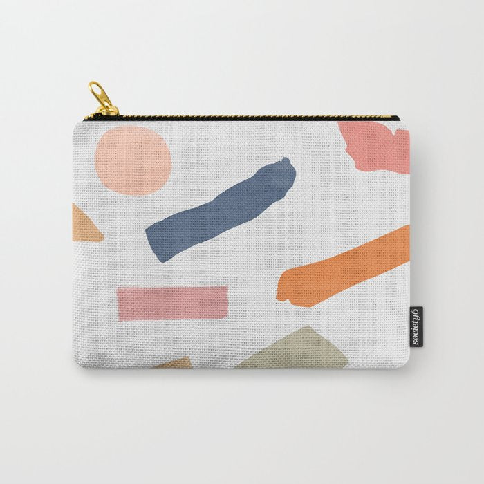 Mix Of Color Shapes Happy Artwork Carry All Pouch