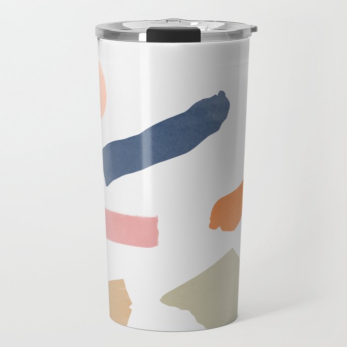 Mix Of Color Shapes Happy Artwork Travel Mug