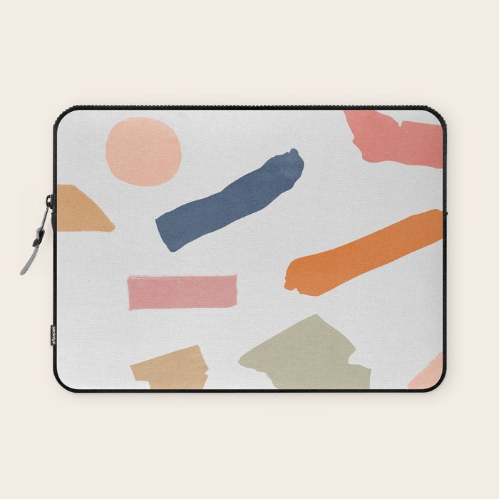 Mix Of Color Shapes Happy Artwork Laptop Sleeve