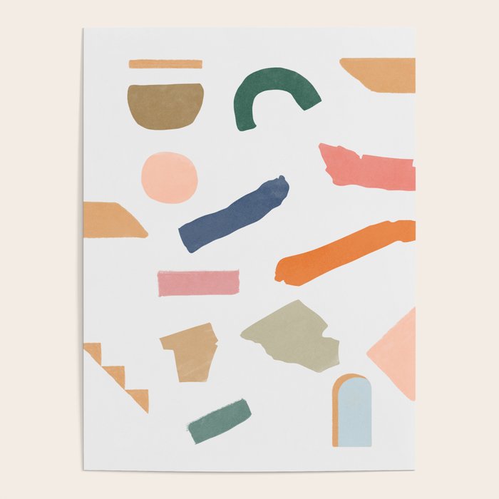Mix Of Color Shapes Happy Artwork Poster