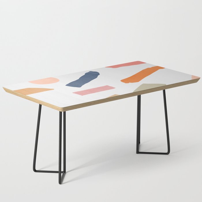 Mix Of Color Shapes Happy Artwork Coffee Table