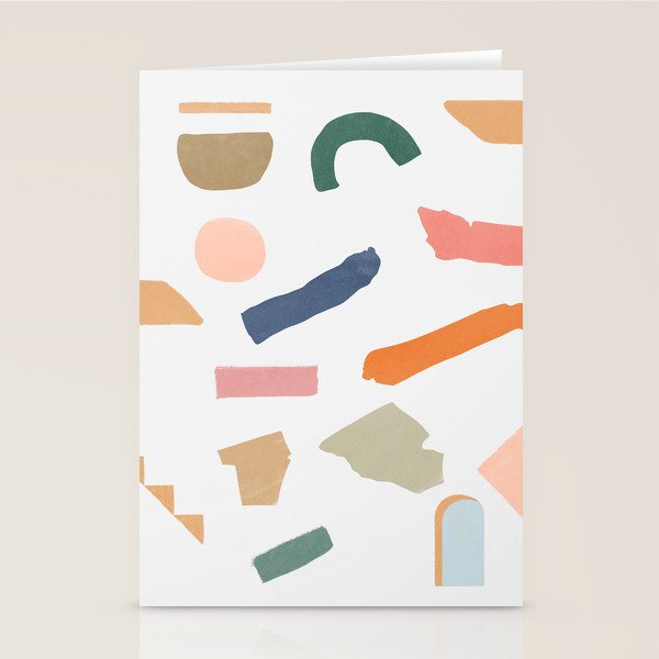 Mix Of Color Shapes Happy Artwork Stationery Card