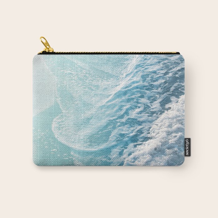 Soft Turquoise Ocean Dream Waves #1 #Water #Decor #Art #Homestorie Carry All Pouch