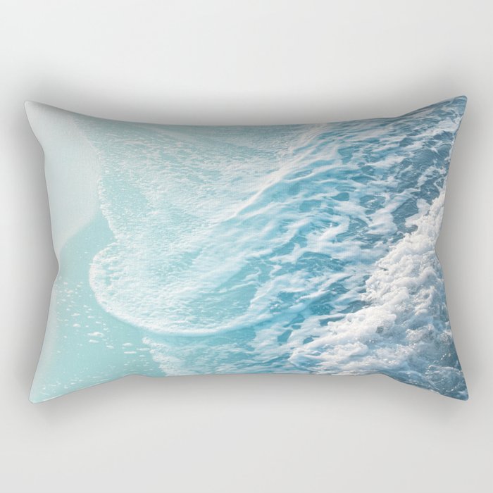 Soft Turquoise Ocean Dream Waves #1 #Water #Decor #Art #Homestorie Rectangular Pillow