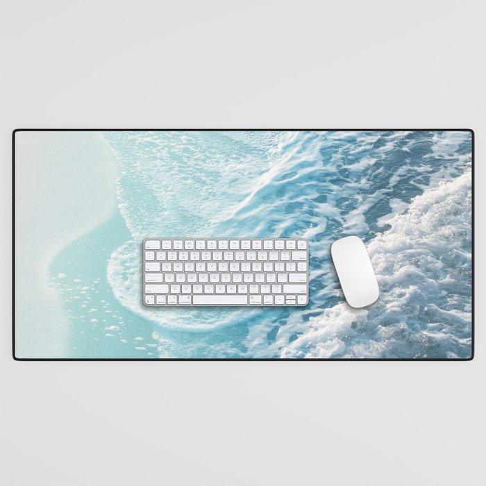 Soft Turquoise Ocean Dream Waves #1 #Water #Decor #Art #Homestorie Desk Mat