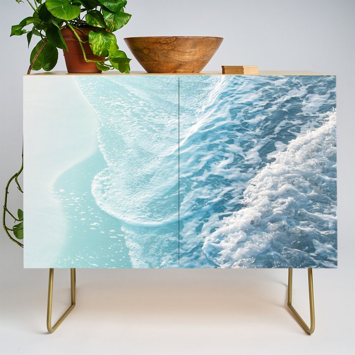Soft Turquoise Ocean Dream Waves #1 #Water #Decor #Art #Homestorie Credenza